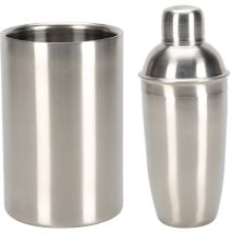 Barkeeper-set, 2 Teile: Shaker Und Eiskübel, Aus Edelstahl