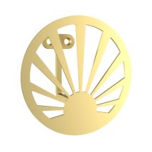 Nordlinger Kleiderhaken Sonne gold – Ø 100 mm – Stahl – Zum Anschrauben an die Wand
