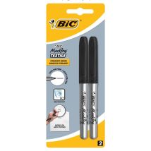 Bic Stoffmarker - Permanent, Dünn (0,9mm), Schwarz - 2 Stück
