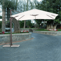Garden – Sombrilla retráctil Senso 3x3 Crudo – Aluminio marrón – Tejido poliéster 250 g/m² – Dimensiones 300x300x270 cm