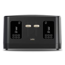 Cello – Digital 4 Slice Toaster – 1600W – Black – 7 Browning Levels – Wide Slots for Bagels and Artisan Bread