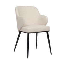 Chaise Marcel Canyon Sand – Métal Noir – Tissu Blanc – Mobilier d'intérieur – Élégance Contemporaine