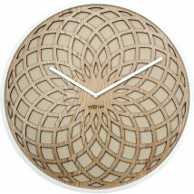 Nextime - 3149be Reloj De Mesa O Pared Reloj De Cuarzo Círculo Beige, Blanco