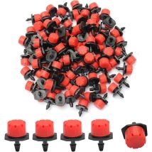 Verstellbare Bewässerungstropfer — 100er-pack — 360° Verstellbar — 8 Auslässe — Für 4/7 Mm (1/4") Schläuche — Für Blumenbeete Und Gärten