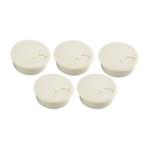 Vasalat Kabeldurchführung 80mm Weiss Rund, 5 Stück Kabeldurchlass Weiß Ral 9010