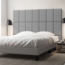 [neu.haus] - Set De 3 Paneles De Pared Acolchados Carpino Textil 60x30cm - Gris Claro