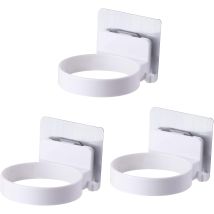 Sunxury - 3pcs Wall Mounted Hair Dryer Holder, Hair Dryer Holder Mounting Bracket, Self Adhesive Suction Cup Hair Dryer Rack, For Bedroom, Toilets, 