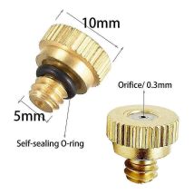 30 Pack Brass Misting Nozzles Tees, Brass Nozzles Compatible Greenhouse Landscaping Humidification,dust Co