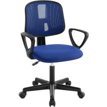 Klihome - Sedia Per Bambini Girevole 5 Ruote Ufficio Cameretta Scrivania Schienale Ergonomico,blu
