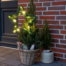 Deko LED Weihnachtsstern aus Metall – Ø 35 cm – 15 warmweiße LEDs – Batteriebetrieben – Weihnachtsdekoration für Garten