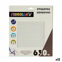 Etiquetas Adhesivas - Pincello - Ø 13 Mm - Blanco - 12 Unidades - Multicolor
