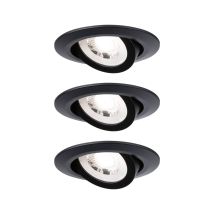 Paulmann Licht - Paulmann Led Einbauleuchte 3er Set Schwarz Ø 8,2 Cm Schwenkbar Warmweiß Einbauleuchte