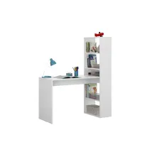 Miroytengo - Scrivania E Libreria Reversibile 'duplo' Bianca, 120x53x144 Cm