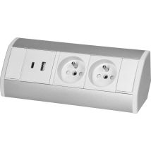 Orno Presa Elegante Usb Bianca E Argento 2 Porte Usb