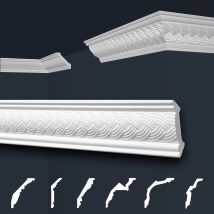 Moulures De Stuc À Motifs Blancs, Eps Styropor Ajustement Forme, Paquets D'Épargne Marbet Série B: B-9 / 53x53mm, 40 Mètres / 20 Bandes