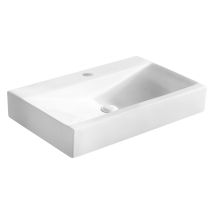 Lavabo sobre encimera cerámico 70,5 x 44,5 cm – Sin rebosadero – Instalación de soporte