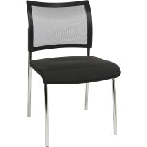Chaise pliante empilable – 4 pieds – Dossier résille – Noir – Lot de 2 – TOPSTAR