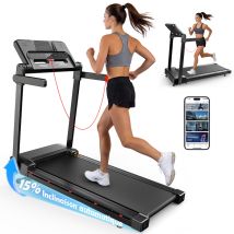 Tapis De Course - Ft54 Tapis Marche,15% Inclinaison Auto,vitesse 1-14km/h,compatible App,ultra Silencieux 700w,lcd Idéal Pour Maison