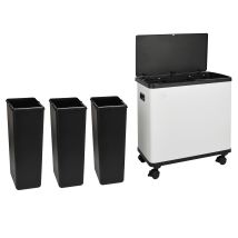 Poubelle À Capteur Svita Sr3x18 54 L À 3 Compartiments Acier Blanc