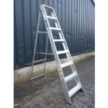 Bps Access Solutions - Industrial Swingback Builders Steps / Step Ladder, Size 7 Step, Handrail 1 Handrail