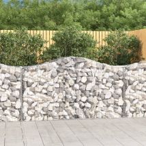 Jinlefu - Arched Gabion Baskets 3 Pcs 200x50x100/120 Cm Galvanised Iron Vidaxl