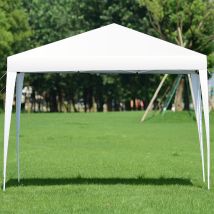Costway 3x3m Pabellón De Jardín Plegable Carpa Para Fiestas Cerveza Gazebo Bolsa De Transporte Blanco