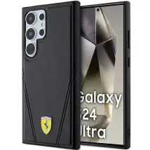 Ferrari Fehms24lp3bak S24 Ultra S928 Negro/negro Estuche Rígido V-lines Con Estampado En Caliente Magsafe