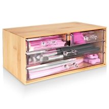 Organizador Maquillaje Hs Decoration Marrón Madera Bambú