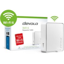 WiFi 6 Repeater 5400 – LAN-Repeater mit Ethernet RJ45 – 11,5 cm Breite, 18,8 cm Höhe – Devolo