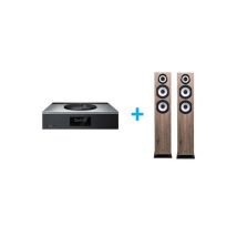 Amplificador Hi-fi Technics Sa-c600eg-s Plata + Un Par De Altavoces De Columna Cabasse Java Mc40 Roble Blanqueado