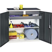 Stumpf Gabinete De Herramientas Y Materiales Serie 3000 Gris Claro / Gris Antracita + 2 Cajones 100 Mm + 1 Cajón 100 Mm Continuo + 1 Estante Extraíble