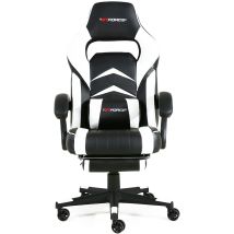 Gtforce - Turbo Red Leather Racing Sports Office Chair In Black And Red