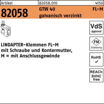 Lindapter – Klemme FL 1 M 6 – galvanisch verzinkt – Durchmesser 1 mm – Länge 6 mm – Gewicht 89 g