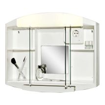 Specchio Gabinetto Elda – 3251854014 – Custodia in plastica 3 ante – 59x49x15,5 cm – Illuminazione consigliata: 2 lampadine E14