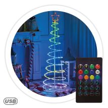 Gsc - Rbol Led Inteligente Vía Bluetooth Y Mando Hode 1,5m 24 Funciones Rgb Ip44