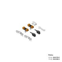 Set de accesorios para puertas correderas - Aluminio - Soporta hasta 50 Kg - Código: 3901793