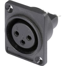 Hicon - Hi-x3df-p Xlr-steckverbinder Flanschbuchse, Kontakte Gerade Polzahl: 3 Schwarz 1 St.
