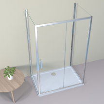 Lemmo U-formen Nischentür Schiebetür Mit Rahmen Esg Glastür 100×70 Cm,höhe 185cm