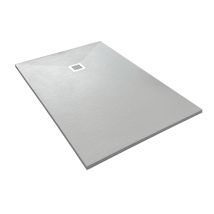 Duschwanne Aus Kompositstein Mit Schiefer-muster Flach (txbxh) 120 X 80 X 3 Cm Weiß - Veroni