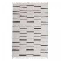 Impalo - Tapis Kilim Fait À La Main En Laine 80x150 Gris Et Marron Rectangle