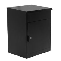 Lockable Parcel Drop Box 58cm Small Secure Outdoor Metal Delivery Box Black