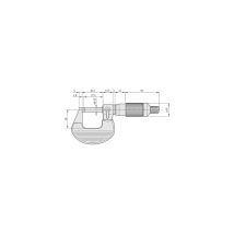 Ratschentrommel Bügelmessschraube 0-25mm, 0,001mm - Mitutoyo