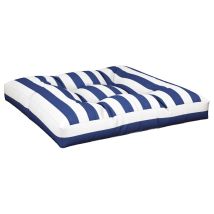 Cojín Para Palés Tela A Rayas Azul Y Blanco 80x80x12 Cm Vidaxl
