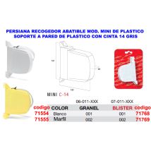 Teicocil - Persiana Reco.abatible Mini Plast.blanco+cinta 14 Gris 06011001