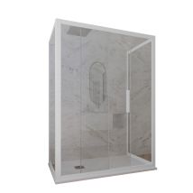 3-seitige Duschkabine 80x140x80 Klarglas Matt-weiß Deco Trio