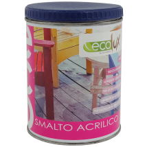 Ecolux Smalto Ecologico Satinato Acrilico Ad Acqua Inodore Per Interno Ed Esterno Tinta Nero - Contenuto Litri 0,750 - Confezione 1
