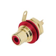 Embase Phono (rca) - Contacts Dorés - Rouge - Rean