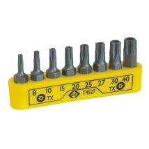 C.K Magma – t4527 – Set di 8 inserti Torx 25 mm in acciaio S2 – TX8, TX10, TX15, TX20, TX25, TX27, TX30, TX40
