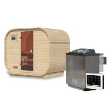 Sauna Extérieur Karibu Quadro 1 Plus 4-6 Places Bois 38mm Poêle 9kw