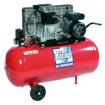 FIAC Kompressor 100-268 Mc – 2 PS – 230V – Riemenantrieb, Gusseisen-Zylinder, Überlastschutz, Kühlleitungen, Gummiräder
